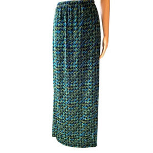 Kathy Ireland Artsy Print Stretchy Comfortable Maxi Shirt Women Size L